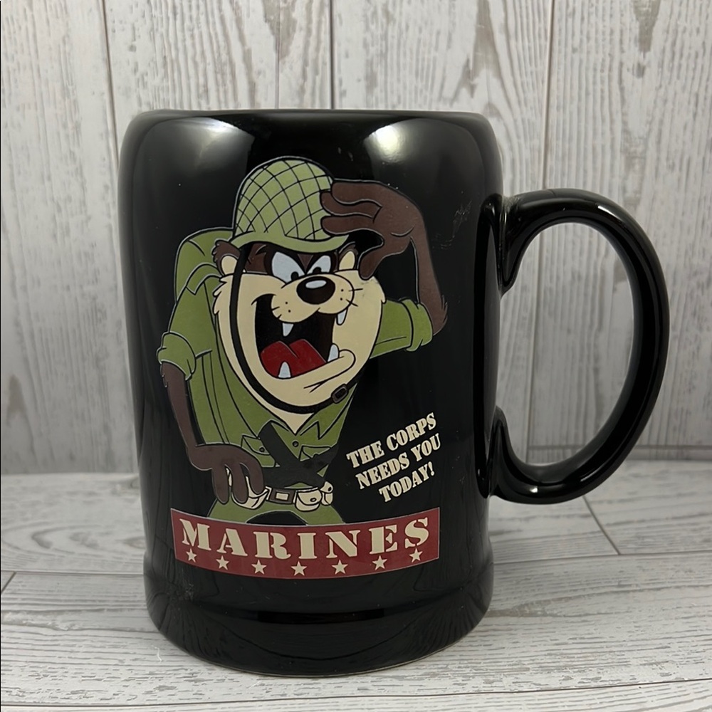 Tasmanian Devil Coffee Cup/Mug Marines Warner Bros. Studio Store 1994